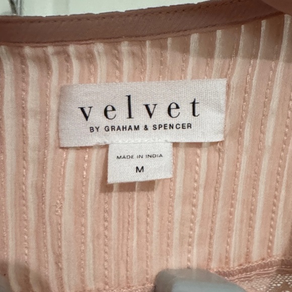 Velvet by Graham & Spencer Pink Lace Trim Blouse - Picture 2 of 6